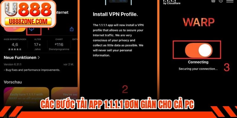 Các bước tải app 1.1.1.1 đơn giản cho cả PC